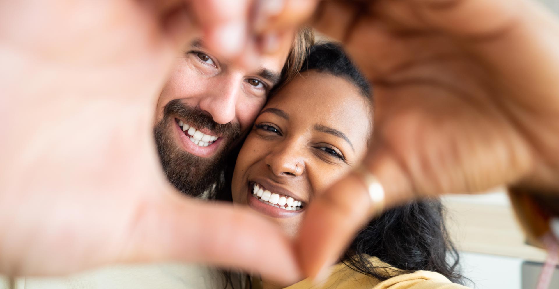 A couple embracing