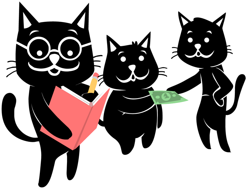 Tallycat and friends explaining the Tally trust rating