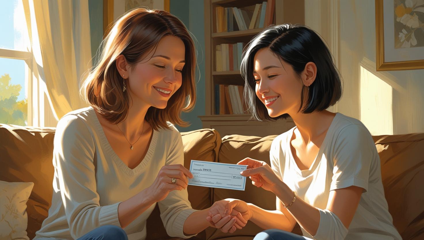 Mother helping a friend