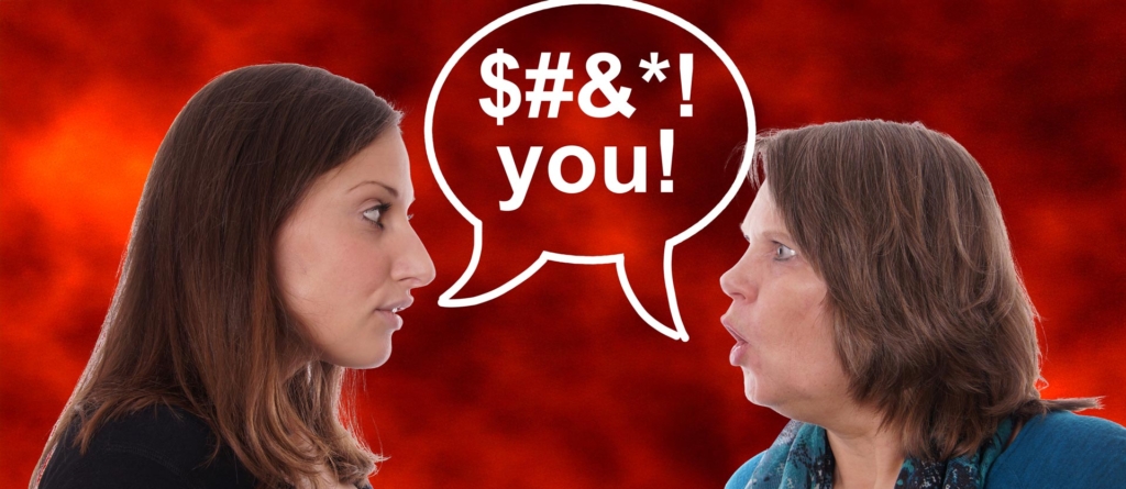 Mother and daughter arguing